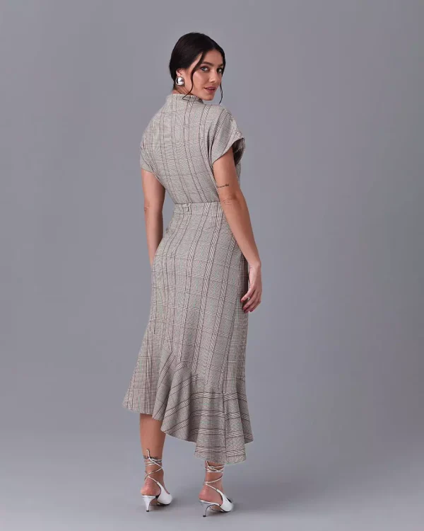 CONJUNTO BLUSA E SAIA MIDI ASSIMETRICA XADREZ-Imagem 9