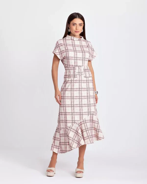 CONJUNTO BLUSA E SAIA MIDI ASSIMETRICA XADREZ-Imagem 10