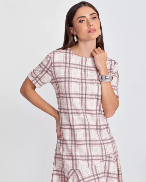 VESTIDO CURTO MOLETINHO XADREZ-Imagem 2