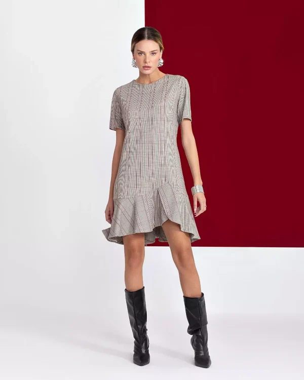 VESTIDO CURTO MOLETINHO XADREZ-Imagem 3