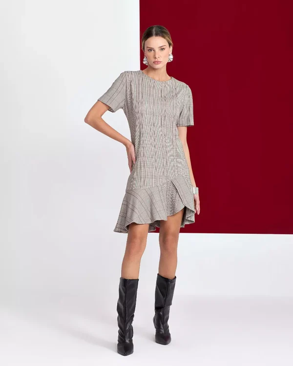 VESTIDO CURTO MOLETINHO XADREZ-Imagem 4