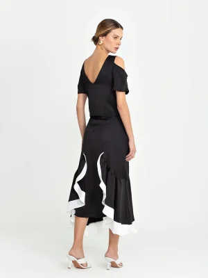 BLUSA CETIM OMBRO VAZADO