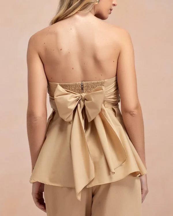 BLUSA TRICOLINE SEM ALCAS LAÇO COSTAS-Imagem 4