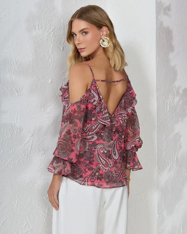 BATA CHIFFON BABADOS ESTAMPADA-Imagem 4