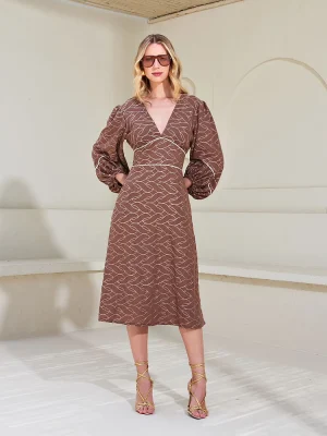 VESTIDO MANGA PERA BORDADO