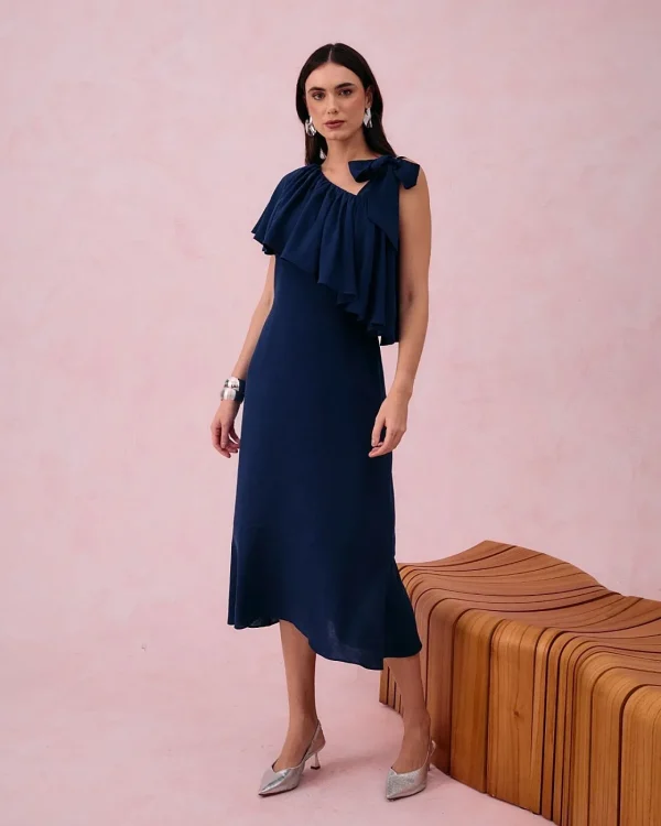 VESTIDO LINHO LAÇO OMBRO-Imagem 2