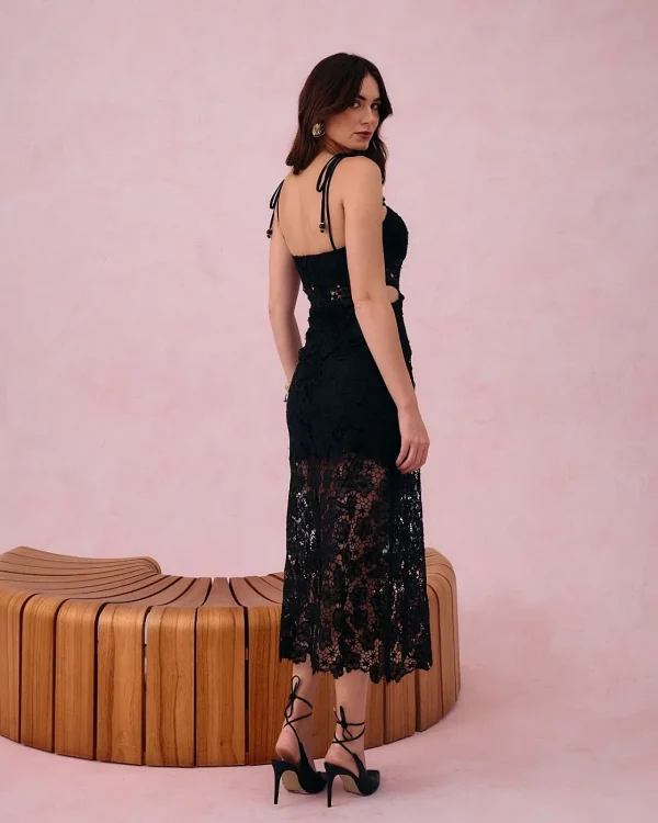 VESTIDO RENDA RECORTES CINTURA-Imagem 3