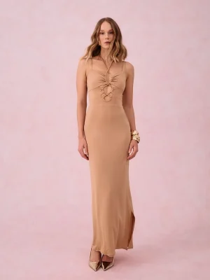 VESTIDO JERSEY RAYON DECOTE AMARRAÇÃO
