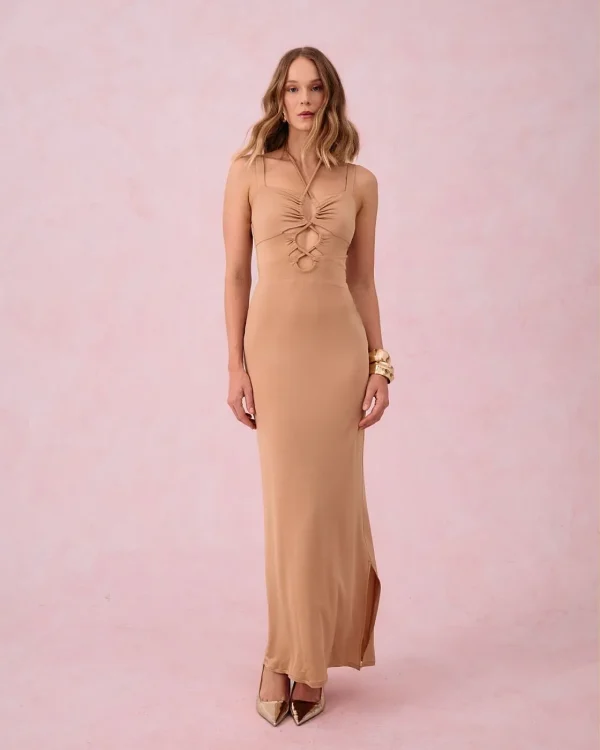 VESTIDO JERSEY RAYON DECOTE AMARRAÇÃO