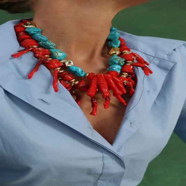 COLAR CORAL MEDITERRÂNEO-Imagem 2