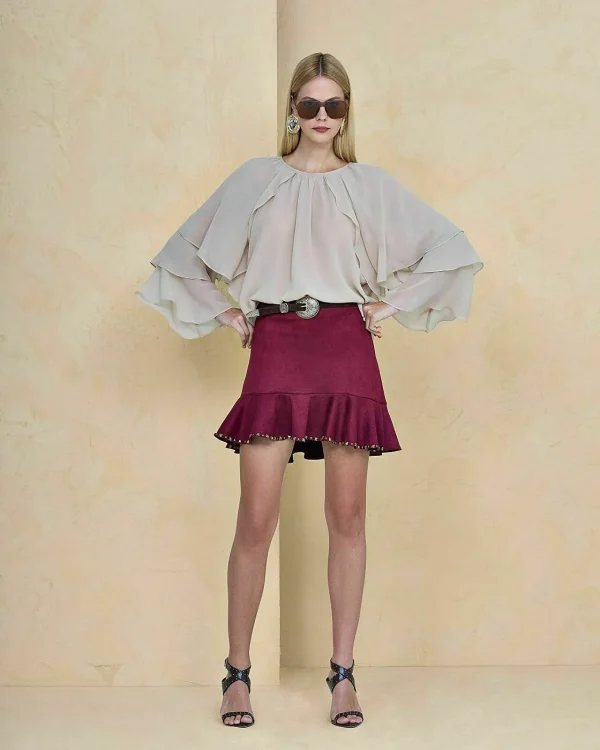 MINISSAIA SUEDE BORDADA-Imagem 3