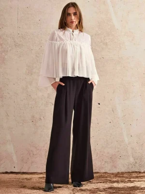 CAMISA RENDA E CHIFFON