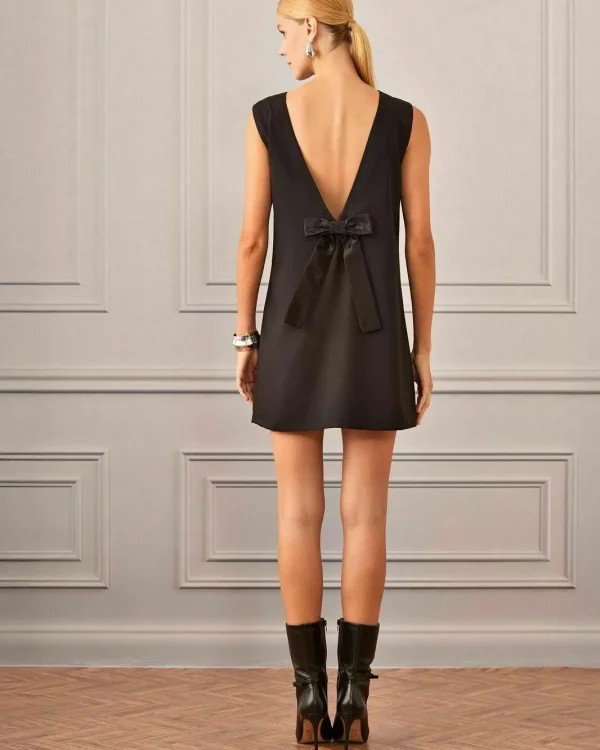 VESTIDO CURTO ALFAIATARIA LAÇO STRASS-Imagem 2