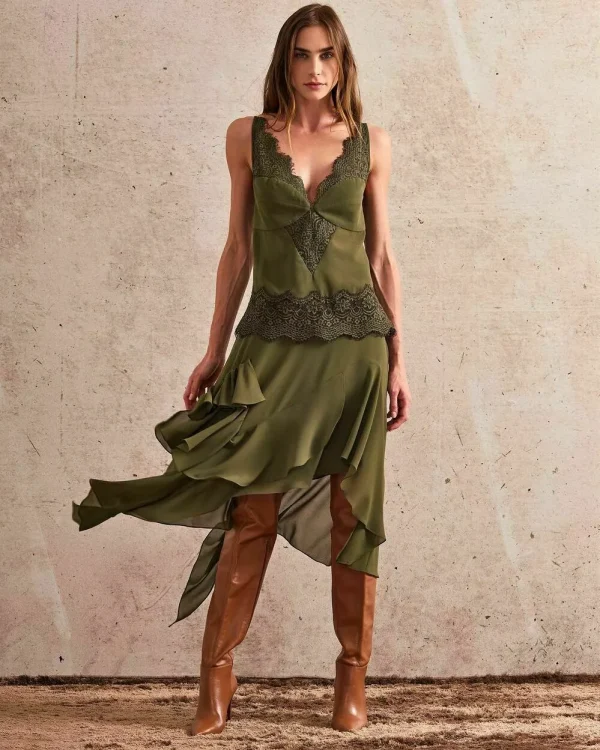 SAIA MIDI CHIFFON ASSIMÉTRICA