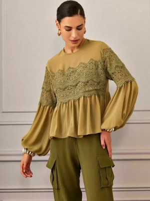 CAMISA CHIFFON RENDA
