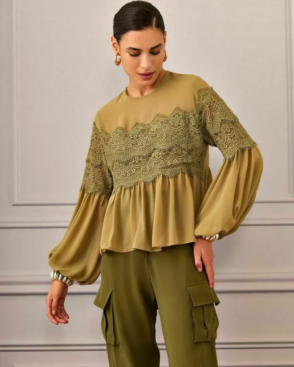 CAMISA CHIFFON RENDA
