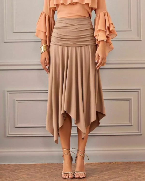 SAIA MIDI ASSIMETRICA MALHA SUEDE-Imagem 5