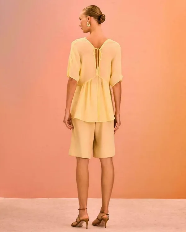 BLUSA CREPE GEORGETTE COM RENDA-Imagem 2