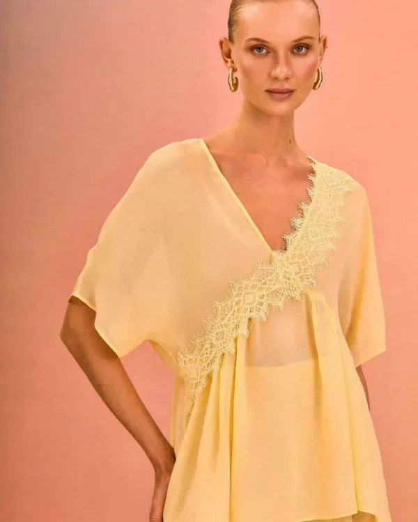 BLUSA CREPE GEORGETTE COM RENDA-Imagem 4