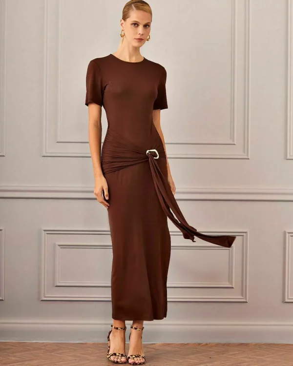 VESTIDO JERSEY RAYON AMARRAÇÃO E FIVELA