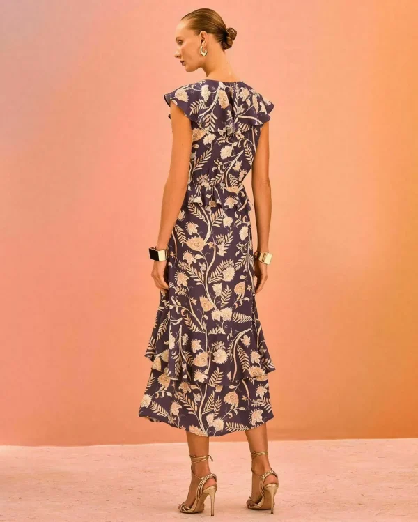 VESTIDO MIDI CREPE BABADOS FLORAL-Imagem 6