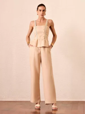 BLUSA LINHO 100% PEPLUM