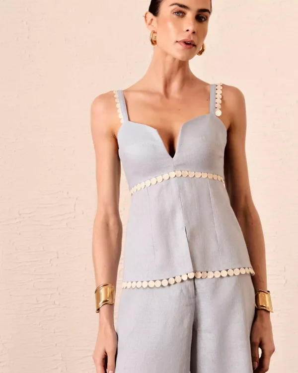 BLUSA RENDA BOLINHAS LINHO 100%-Imagem 3