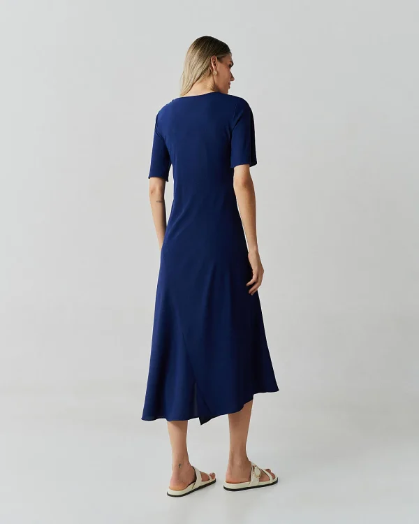 Vestido Midi Alf Crepe Mg Curta Rec Diagonal-Imagem 2