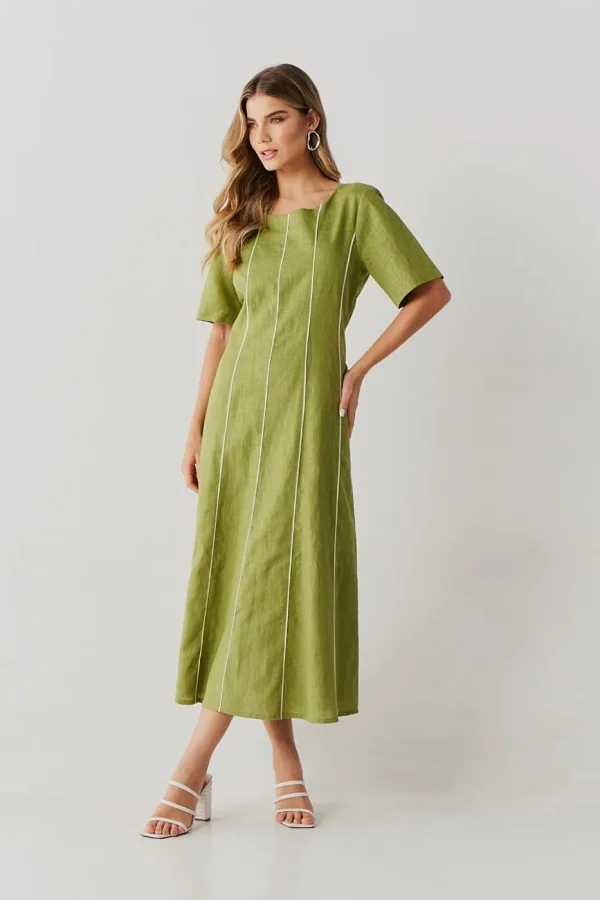 Vestido Linho Midi Recortes Com Vivo-Imagem 7