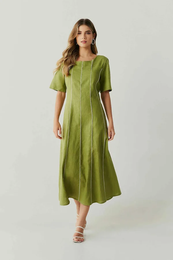 Vestido Linho Midi Recortes Com Vivo-Imagem 10