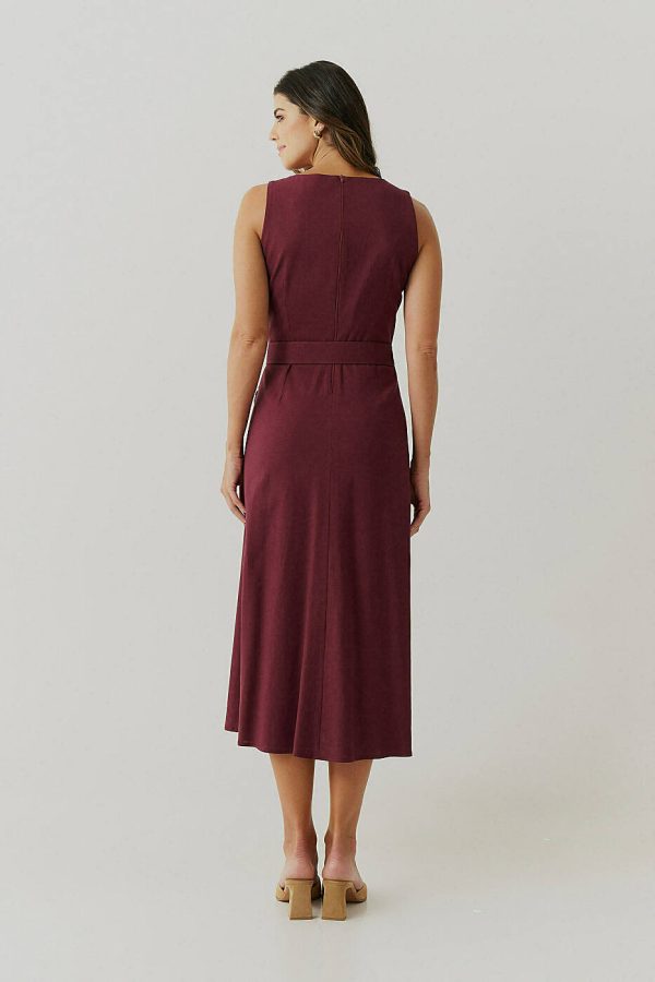 Vestido Midi Linho Vista Lapela Bolsos-Imagem 4