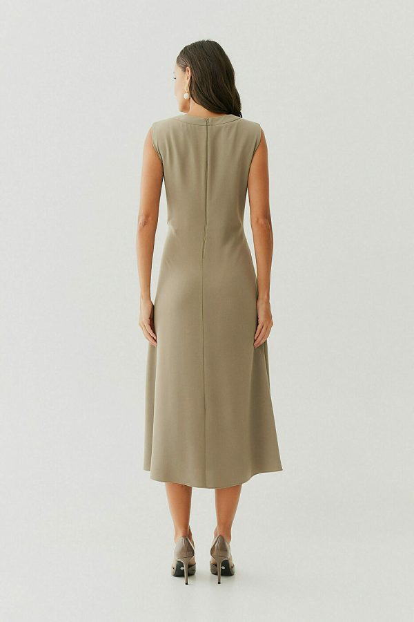 Vestido Alf Crepe Midi Transp Frente-Imagem 5