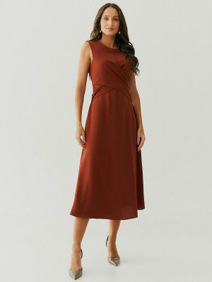 Vestido Alf Crepe Midi Transp Frente