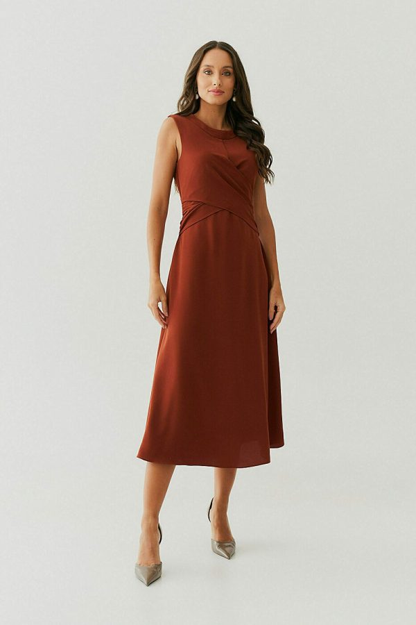 Vestido Alf Crepe Midi Transp Frente