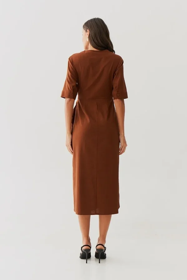 Vestido Midi Linho Transp Fivela Amarracao-Imagem 3