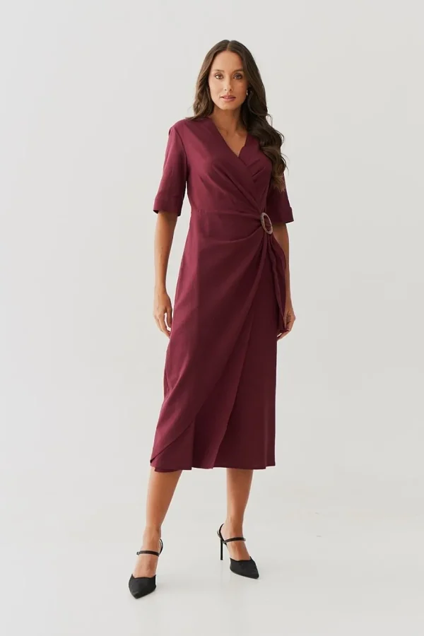 Vestido Midi Linho Transp Fivela Amarracao-Imagem 5