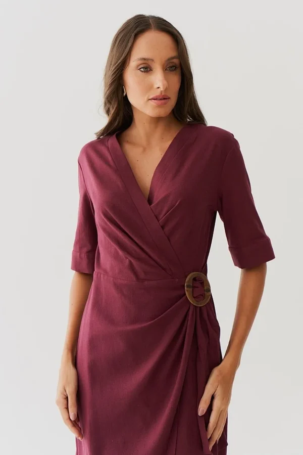 Vestido Midi Linho Transp Fivela Amarracao-Imagem 8