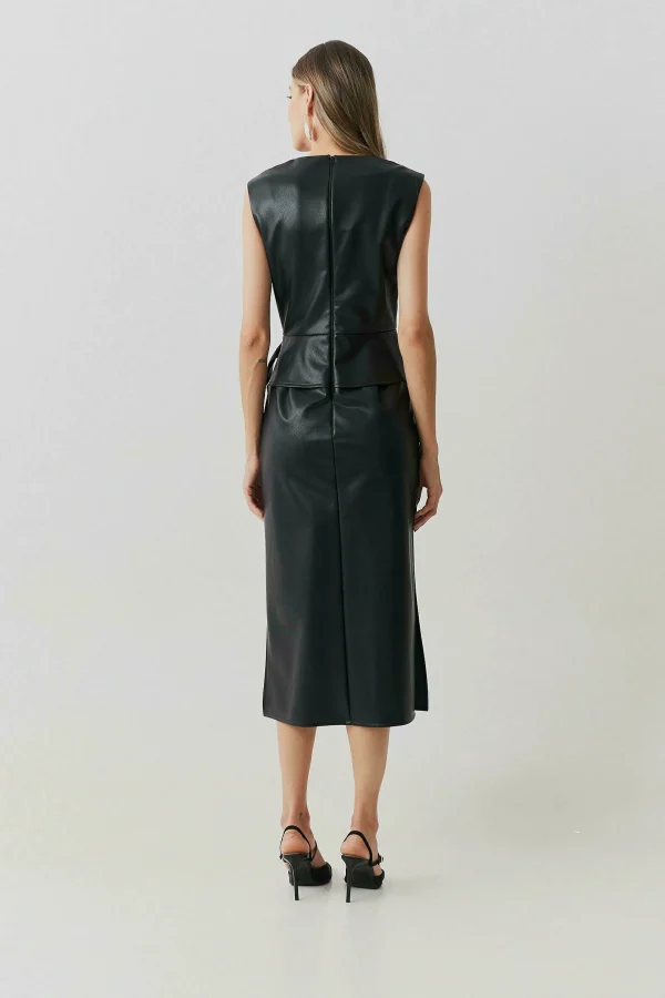 Vestido Midi Couro Dec Transp Fivela Lateral-Imagem 7