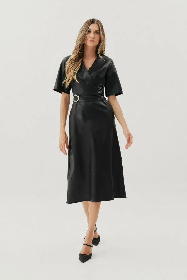 Vestido Midi Couro Transp Det Fivela-Imagem 9
