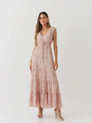 VESTIDO CREPE BORDADO
