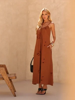 VESTIDO CREPE BORDADO