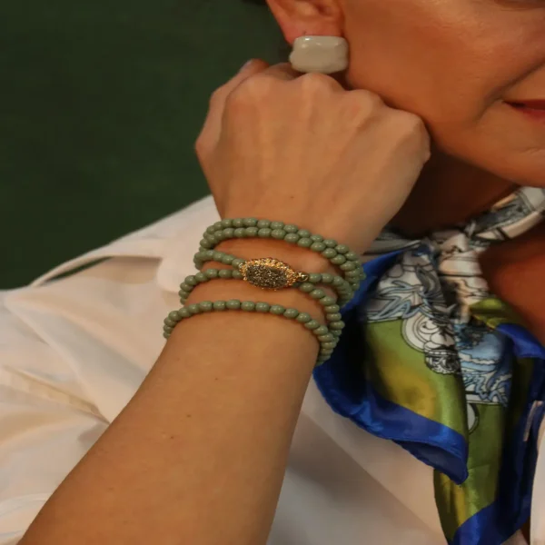 LENÇO ESTAMPADO AZUL E VERDE-Imagem 2
