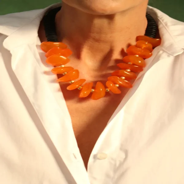 COLAR MAXI RESINA LARANJA-Imagem 3