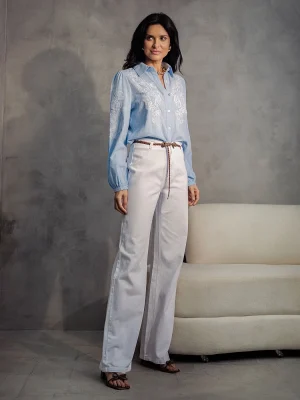 CALÇA WIDE LEG SARJA