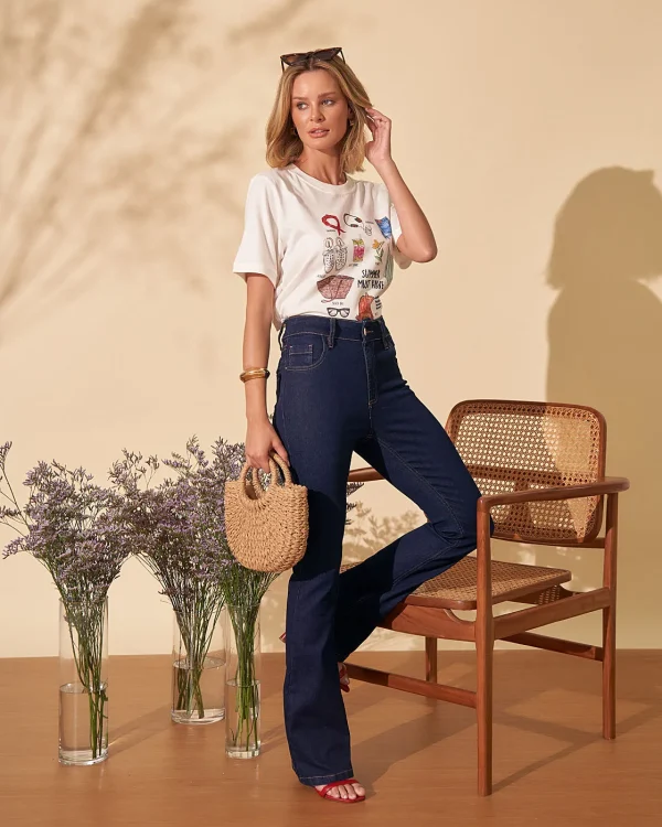 CALÇA BOOTCUT AMACIADA