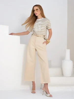 CALÇA WIDE CROPPED COLOR