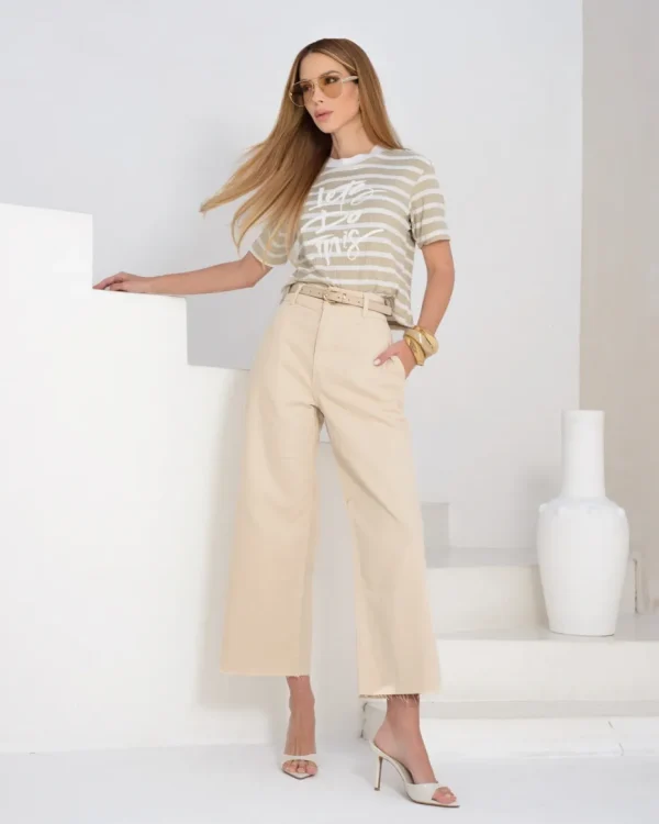 CALÇA WIDE CROPPED COLOR