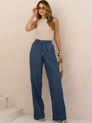 CALÇA WIDE LEG PIJAMA