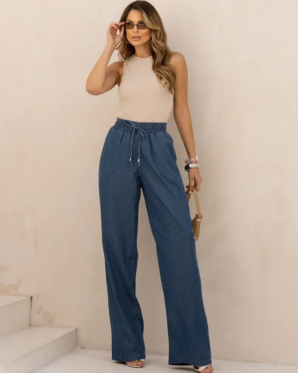 CALÇA WIDE LEG PIJAMA