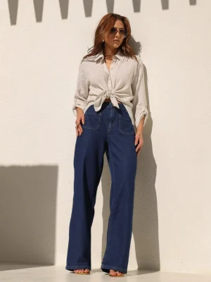 CALÇA WIDE LEG BOLSO